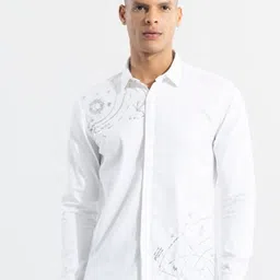 Snitch Classic Sequinned Slim Fit Cotton Shirt-picture-11