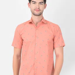 Zeal Men Peach-Coloured Standard Printed Casual Shirt-picture-14