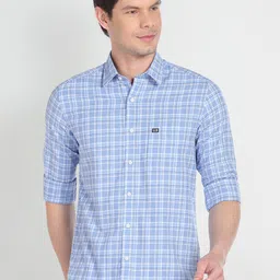 Arrow Sport Tartan Checks Slim Fit Twill Casual Shirt-picture-41