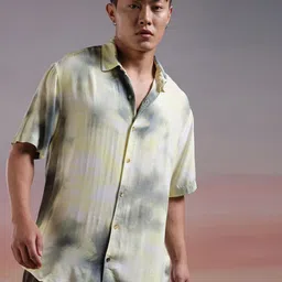 WROGN Printed Spread Collar Drop-Shoulder Sleeves Oversized Casual Shirt-image-67