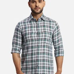 ColorPlus Tartan Checks Checked Spread Collar Casual Shirt-picture-18