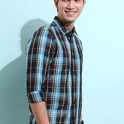 KETCH  Slim Fit Tartan Checked Casual Shirt-picture-32