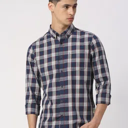 Being Human Men Slim Fit Button-Down Collar Tartan Checks Opaque Checked Casual Shirt-picture-19
