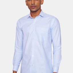 Wintage Men Blue Opaque Pure Cotton Casual Shirt-picture-11