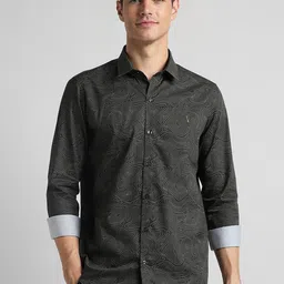 SIMON CARTER LONDON Abstract Printed Pure Cotton Slim Fit Casual Shirt-image-2