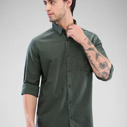 SPYKAR Men Slim Fit Micro Ditsy Printed Casual Shirt-picture-34