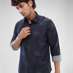 SPYKAR Men Abstract Printed Spread Collar Slim Fit Casual Shirt-image-89