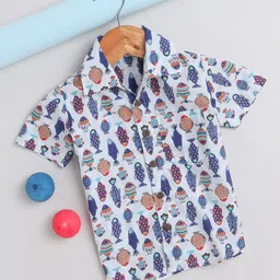 The Magic Wand Boys Slim Fit Conversational Printed Pure Cotton Casual Shirt-image-33