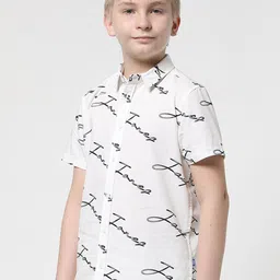 Jack & Jones Junior Boys Typography Printed Pure Cotton Casual Shirt-picture-53