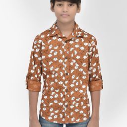 Crimsoune Club Boys Classic Floral Spread Collar Chest Pocket Roll-Up Sleeves Cotton Shirt-picture-26