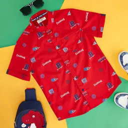 Pantaloons Junior Boys Conversational PrintedCotton Casual Shirt-picture-25