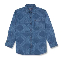 Gini and Jony Boys Ethnic Motifs Printed Spread Collar Cotton Shirt-picture-37
