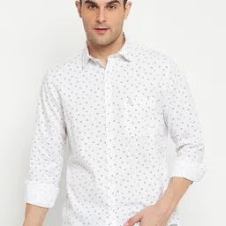 Cantabil Comfort Floral Printed Spread Collar Cotton Casual Shirt-picture-39