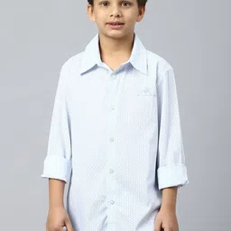 Beverly Hills Polo Club Boys Spread Collar Printed Casual Shirt-image-80