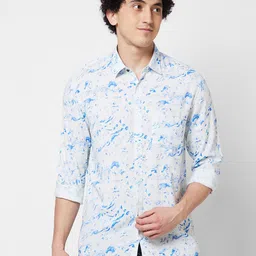 SPYKAR Abstract Printed Cotton Casual Shirt-image-12