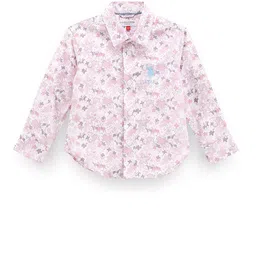 U.S. Polo Assn. Kids Boys Classic Floral Printed Twill Pure Cotton Casual Shirt-picture-25