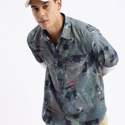 SHOWOFF Standard Slim Fit Abstract Printed Casual Shirt-picture-20