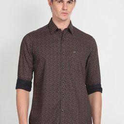 Arrow Sport Floral Printed Regular Fit Spread Collar Opaque Cotton Casual Shirt-picture-16