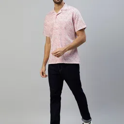 DON VINO Comfort Cuban Collar Floral Opaque Printed Cotton Casual Shirt-picture-30