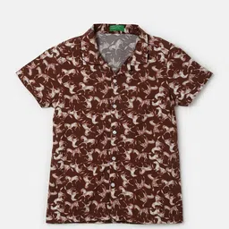 United Colors of Benetton Boys Printed Spread Collar Regular Fit Casual Shirt-picture-8