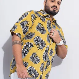 hardsoda by the indian garage co HARDSODA Plus Size Floral Printed Twill Weave Spread Collar Casual Shirt image 1