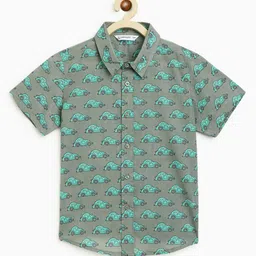 Campana Boys Conversational Printed Cotton Casual Shirt-image-17