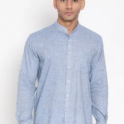 JAVINISHKA Classic Band Collar Cotton Linen Casual Shirt-picture-41