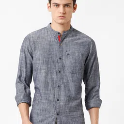 WROGN Men Grey Slim Fit Pure Cotton Casual Shirt-image-77