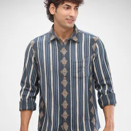 SPYKAR Men Slim Fit Opaque Striped Casual Shirt-image-73