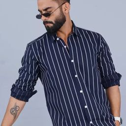 FUBAR Slim Fit Vertical Striped Spread Collar Long Sleeves Casual Shirt-picture-18