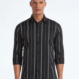Flying Machine Slim Fit Vertical Stripes Cotton Casual Shirt-picture-12