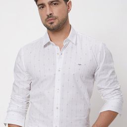 Mufti Slim Fit Striped Spread Collar Long Sleeves Cotton Casual Shirt-picture-14