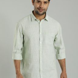 Indian Terrain Slim Fit Striped Cotton Linen Casual Shirt-picture-45