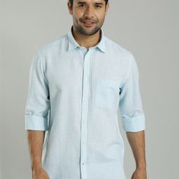 Indian Terrain Vertical Striped India Slim Fit Opaque Casual Shirt-picture-16