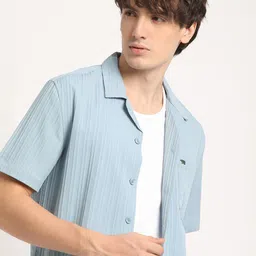 THE BEAR HOUSE Striped Cuban Collar Casual Shirt-picture-40