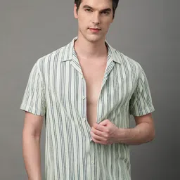 Voroxy Men Modern Opaque Striped Casual Shirt-picture-13