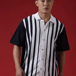 WROGN Comfort Spread Collar Opaque Striped Cotton Casual Shirt-image-80