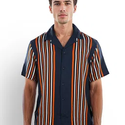 Celio Men Classic Opaque Striped Casual Shirt-image-64
