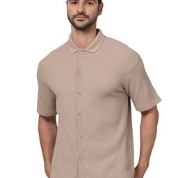 Celio Classic Short Sleeves Spread Club Cotton Opaque Striped Casual Shirt-picture-47