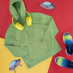 Pantaloons Junior Boys Hooded Casual Cotton Shirt-picture-1