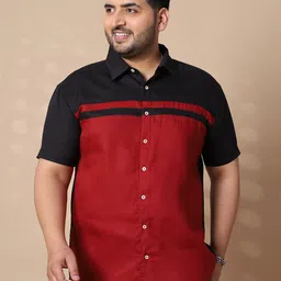 bigbanana Men Colourblocked Plus Size Pure Cotton Casual Shirt image 1