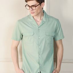 Dennis Lingo Cuban Collar Short Sleeves Cotton Casual Shirt-picture-7