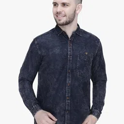 Kuons Avenue Men Black Smart Slim Fit Faded Casual Shirt-picture-28