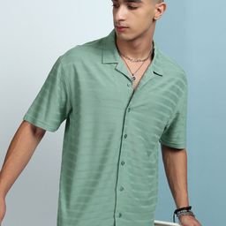 HIGHLANDER Men Horizontal Stripes Opaque Casual Shirt-picture-26
