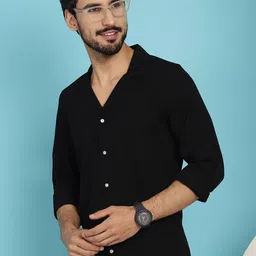 Indian Needle Lapel Collar Long Sleeves Classic Opaque Wrinkle Free Casual Shirt-picture-29