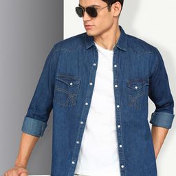 Kuons Avenue Smart Slim Fit Opaque Denim Casual Shirt-picture-10