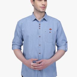 Kuons Avenue Men Blue Smart Slim Fit Opaque Casual Shirt-picture-6