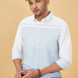 Urban Ranger by pantaloons Colourblocked Slim Fit Cotton Casual Shirt-image-52