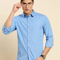 INVICTUS Original Slim Fit Micro Ditsy Printed Pure Cotton Casual Shirt-image-72
