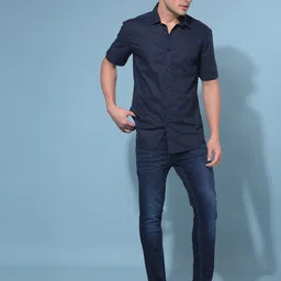 Crimsoune Club Spread Collar Classic Slim Fit Cotton Opaque Casual Shirt-picture-28